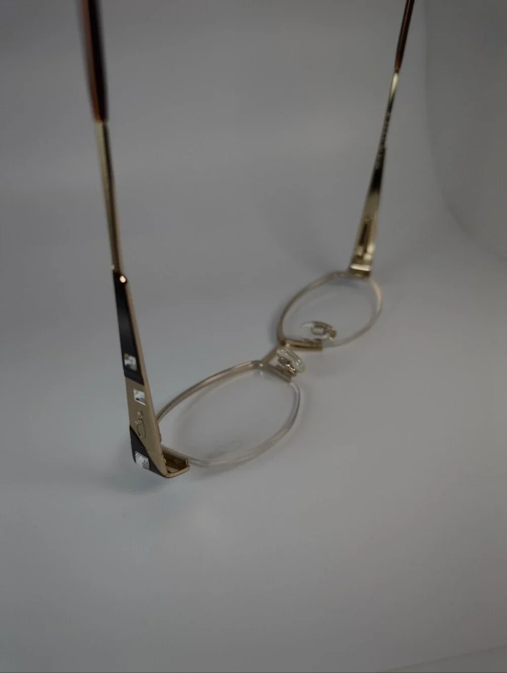 Cazal. Gold and Black Semi-Rimless Women’s Eyeglasses. Germany